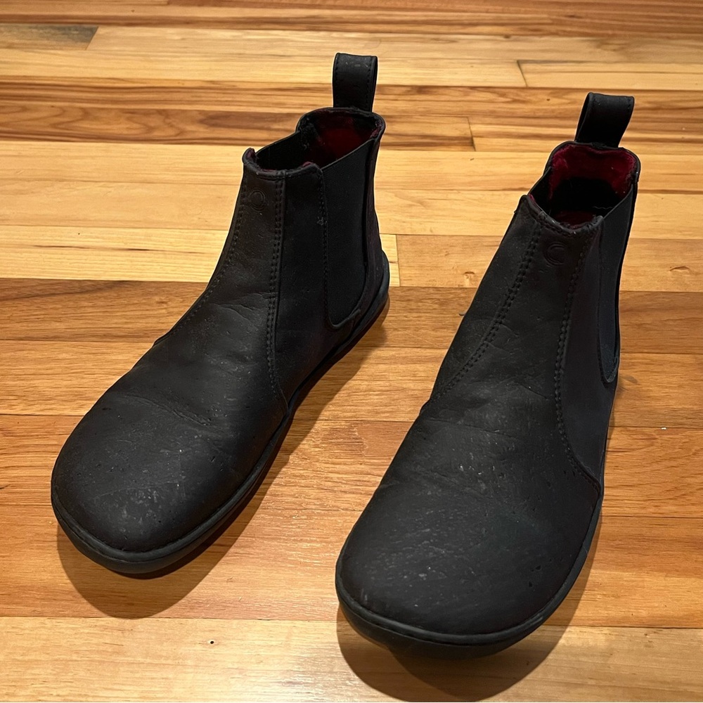 Mukishoes cork vegan boots, size 39, black